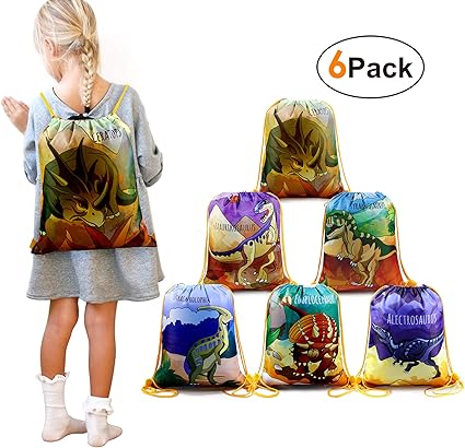 dinosaur drawstring backpack