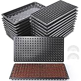 (20-Pack)200-Cell Seed Starter Trays with Dibber, 10 Pack Nursery Starting with Base Tray, 200 Hole Soil Digger for Setting Out Quickly, Seedling Planting Tray, Germination Kit Trays Reusable