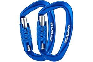 Heavy Duty Carabiner - 2 Pack 12KN Aluminum D Ring Keychain Locking Carabiner Hook for Men Women Keys, Dog Leash, Backpack