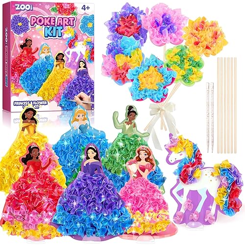 ZOOI Poke-in Arts and Crafts Kits for Kids, Toys for 5 Year Old Girls Birthday Presents, Christmas Stocking Fillers Kids Gifts for Girls Ages 4, 5, 6, 7, 8, 9, 10, Unicorn Gifts for Teenager Girl
