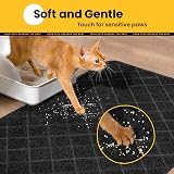 Conlun Cat Litter Mat 89 x 58 cm PVC Grid Mesh Trapping Litter Box Mat view 5