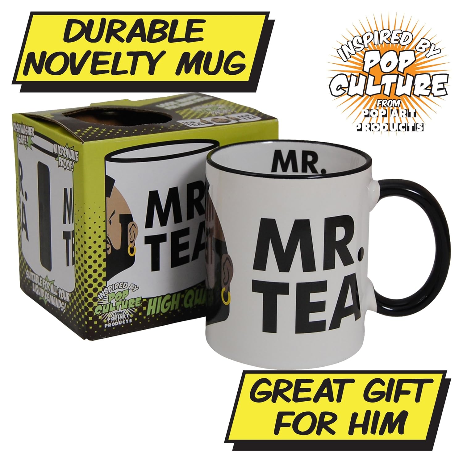 Mr. Tea Mug - Durable, dishwasher proof and gift boxed.