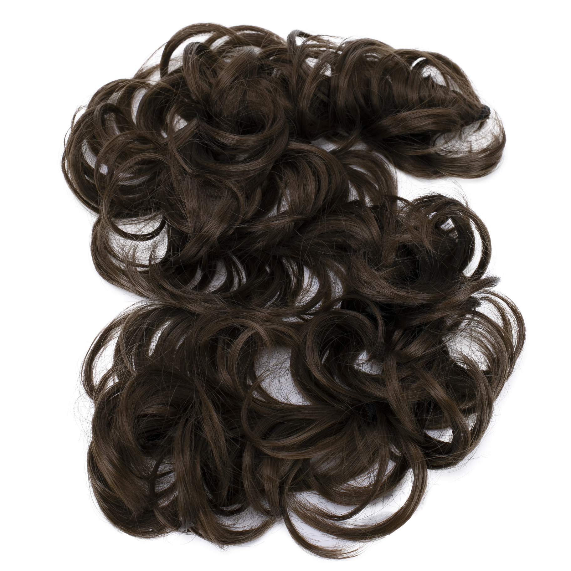 CAISHA XXL Hairpiece Scrunchy Updo Bridal Hairstyle Voluminous Curly Messy Bun Brown HW9