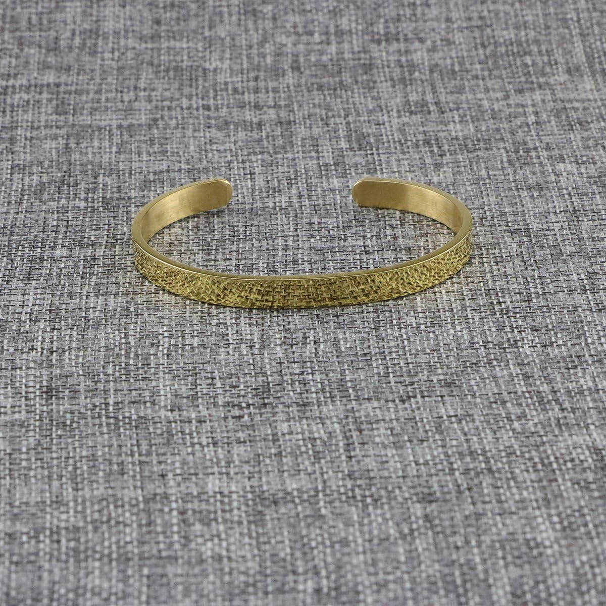 Blank Friendship Cuff Bracelet Stainless Steel Jewelry Minimalist Simple Open Bangle Gold: Clothing