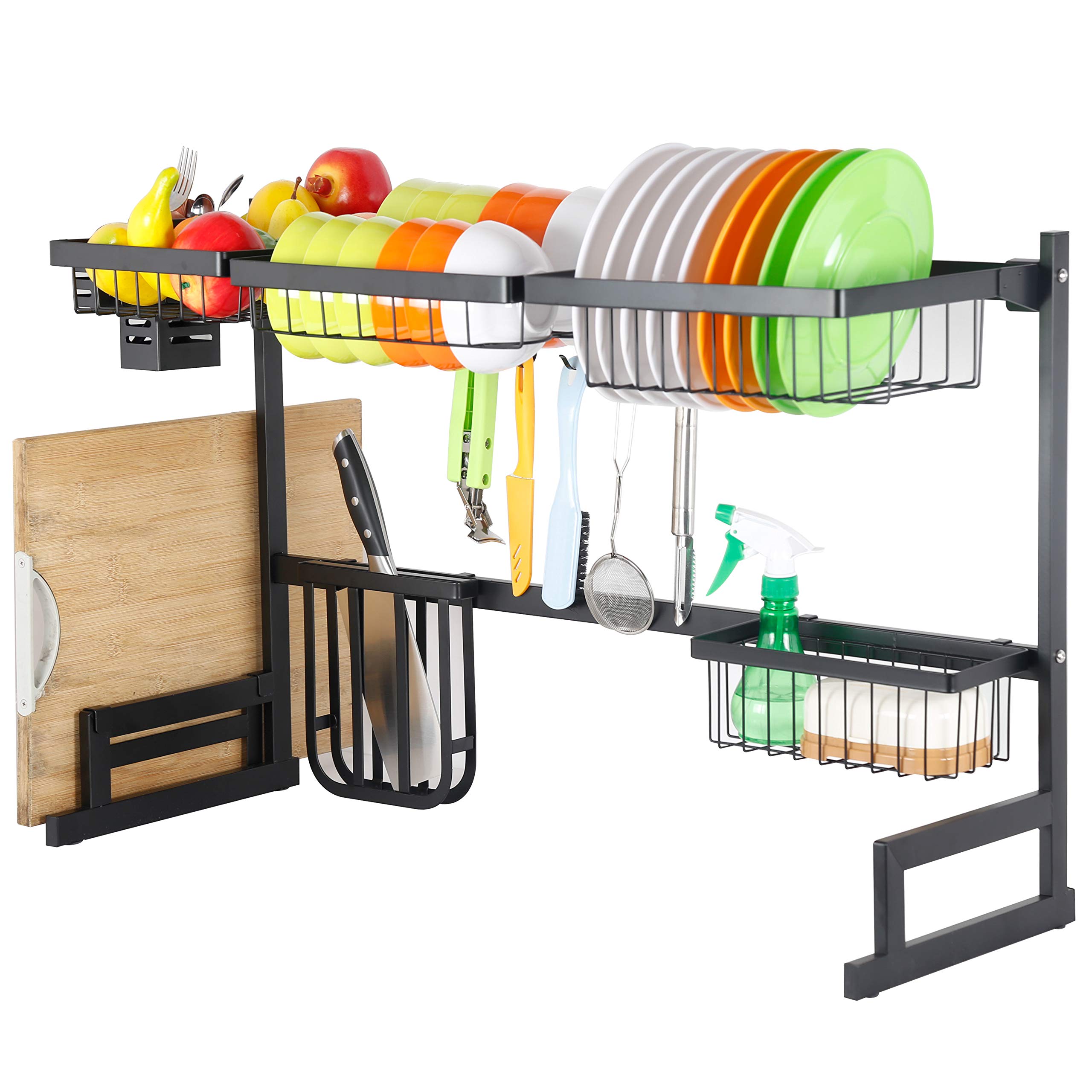 SKOLOO Over the Sink Dish Drying Rack, Large Compact Dish Rack Above