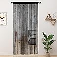 YIIBAII Beaded Curtain Beaded Curtains for Doorways Crystals Suitable for Interior Hanging Decoration and Partitions Closet Curtains (39"x79", Black)