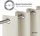 Deconovo Eyelet Curtain 55x96 Blackout Thermal Light Beige Panel view 5