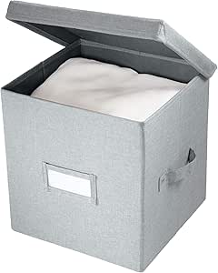 iDesign Codi Cesta de tela con tapa, caja organizadora de ...
