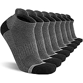 COOVAN Mens Ankle Cotton Socks 8 Pairs Cushioned Breathable Running Socks Athletic Anti-Blister Sports Running Socks