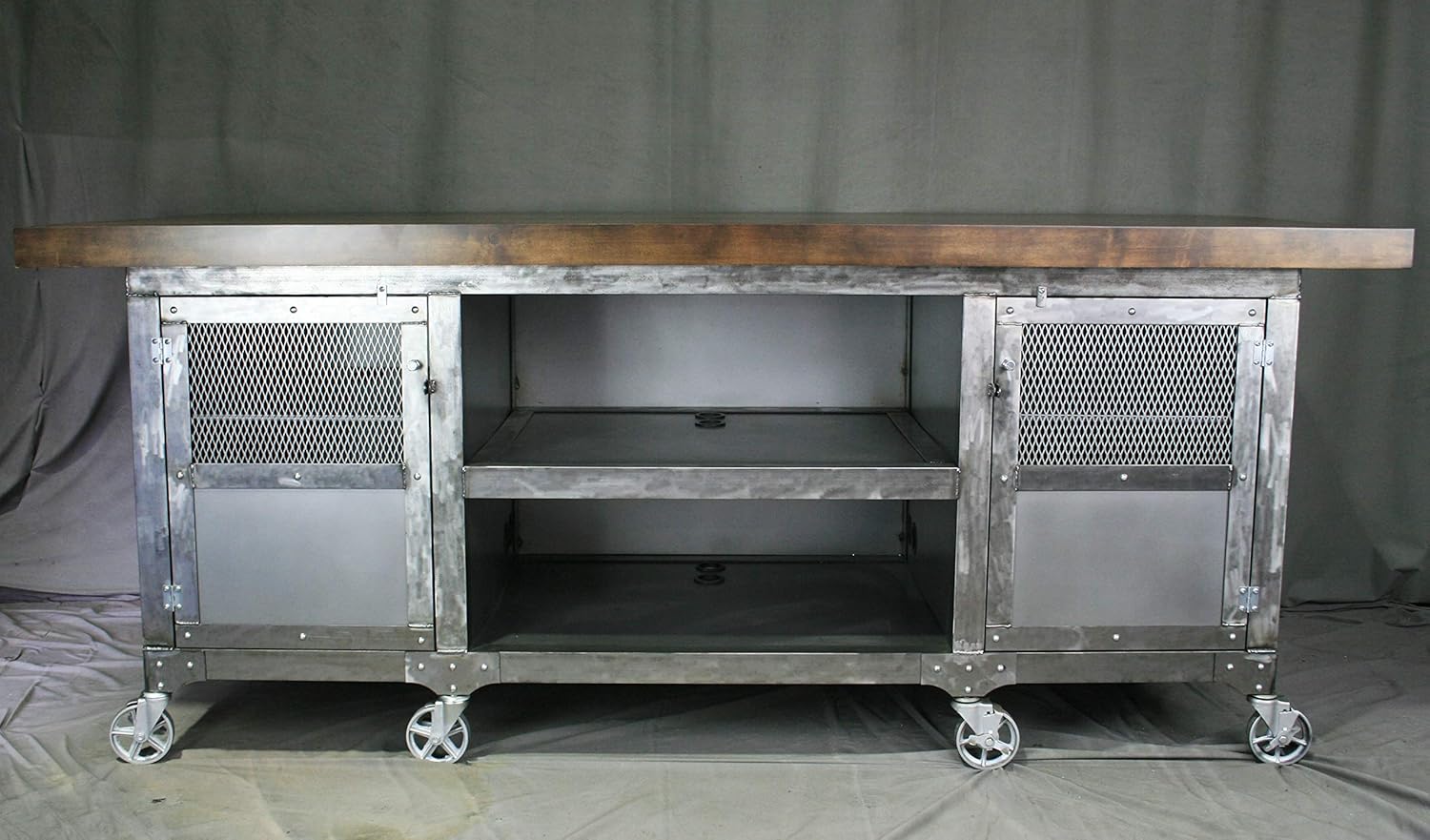 Amazon Com Industrial Modern Kitchen Island With Storage