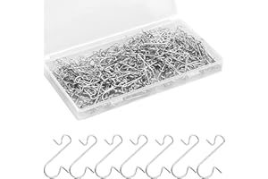 OCTERIC 300 Pieces Christmas Ornaments Hooks Metal S-Shaped Hangers for Trees Balls Christmas Hanging Decorations (Silver)
