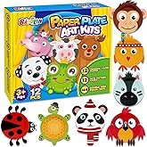 BAODLON Arts and Crafts Kits for Kids, 12 Pack Simple Crafts Animal Paper Plate Art Kit for 2 3 4 5 Year Old Toddler Boys Gir