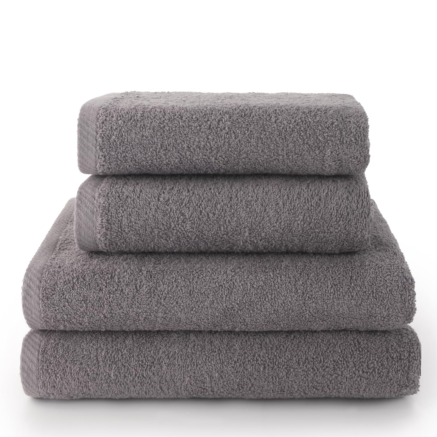 Top Towel - Set of 2 Hand Towels and 2 Bath or Shower Towels - 100% Cotton - 500 g/m2