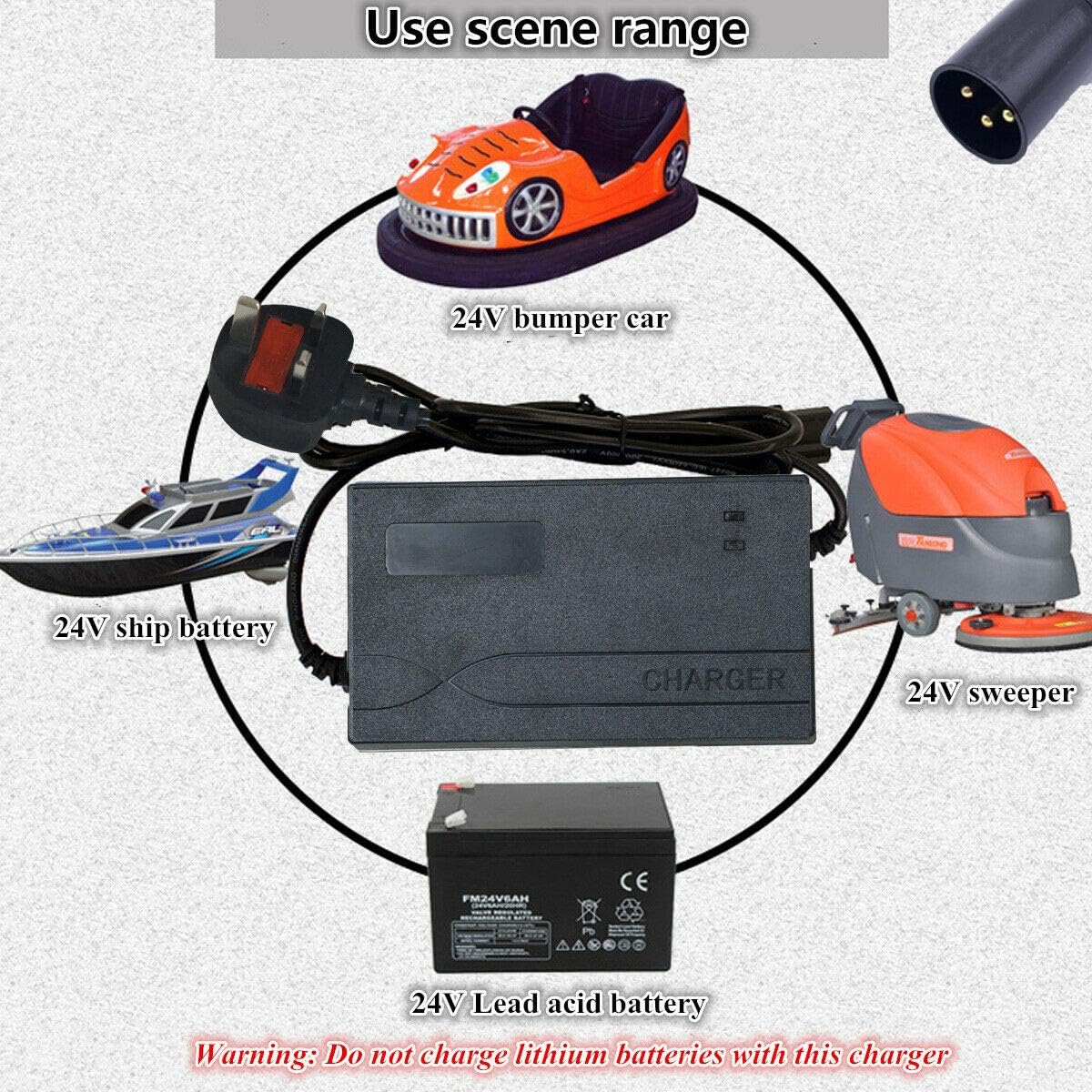 Riloer Car Battery Charger, Motorcycle Trickle Charger, 24v 2A 3A Battery Charger - Image 3