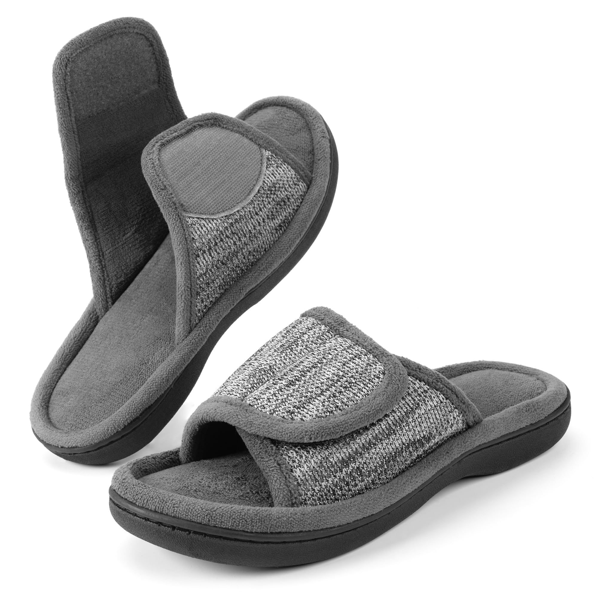RockDove Women's Adjustable Wrap Memory Foam Slide Slipper, Size