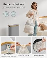 SONGMICS 65L Slim Laundry Basket with Lid Dove Grey LCB506G01 view 5