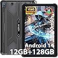 HOTWAV R8 Rugged Tablet Android 14-10.1inch HD+ Waterproof Tablet, 10800mAh, 12GB + 128GB/TF 1TB, 13MP+5MP Camera Outdoor Work Tablets, Octa-Core/Dual SIM 4G/WLAN 5/IP68&IP69K/Face ID/GPS/OTG Black