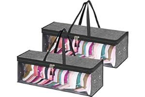 2 Packs Baseball Cap Organizer With Transparent Windows, Large Carrying Handles, Dust-proof Breathable Storage Bag, Extra Wid