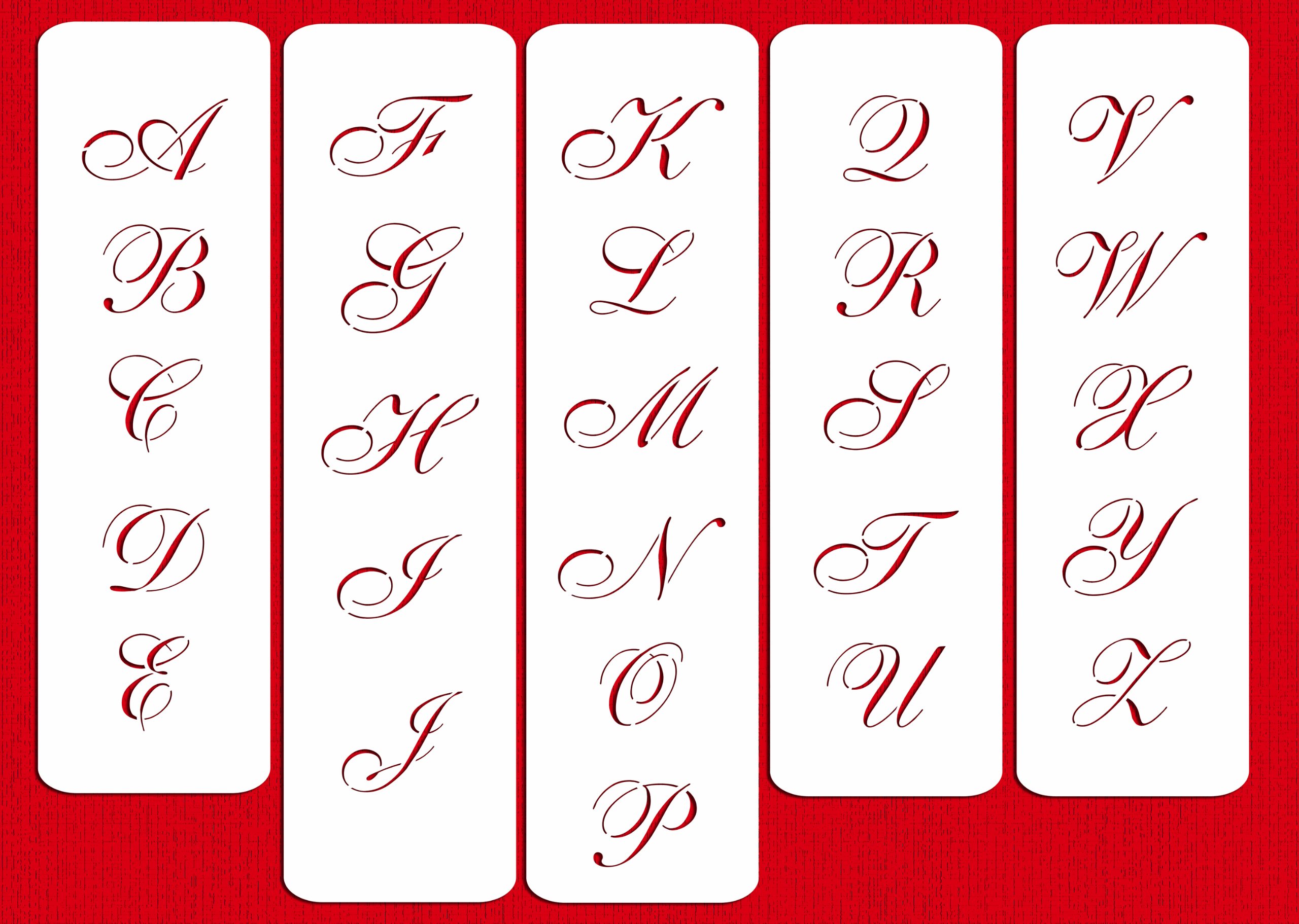 designer stencils C110 1.75 Inch Medium Script Cake Stencil, Beige/semi-transparent