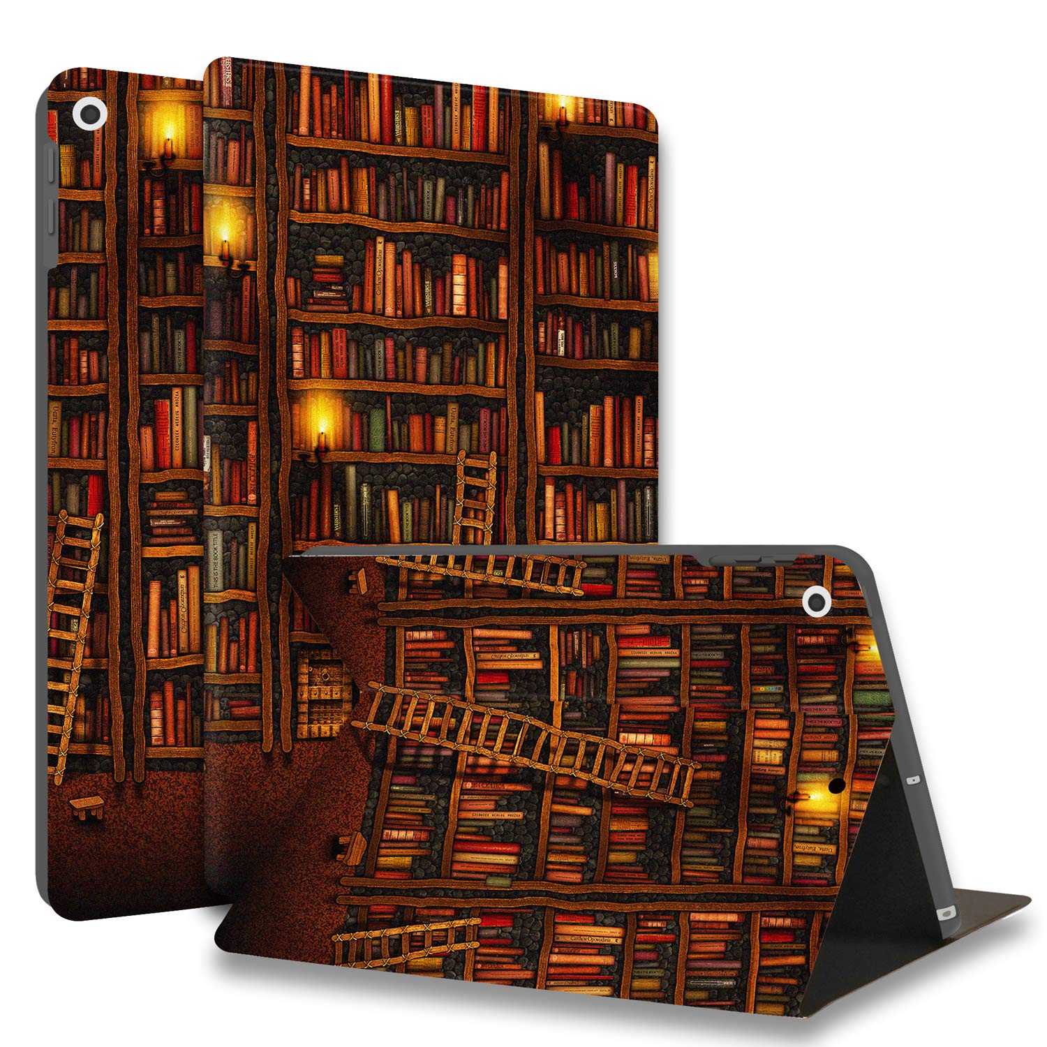 Huasiru Painting Case for iPad 10.2" 9th/8th/7th Generation Case(2021/2020/2019 Released) Only, Slim Soft TPU Smart Cover Case with Auto Sleep/Wake, Library