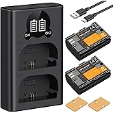 K&F CONCEPT LP-E6NH Battery and LCD Battery Charger Compatible with Canon EOS R7/R6/R5/90D/80D/70D/5D Mark II III IV/5DS SR/6