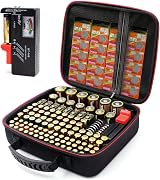 Glamgen BT168 Battery Storage Case with Tester Organizer Holds 126 Batteries