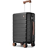 Hulsin Carry on Luggage Suitcase, 22x14x9 Airline Approved 20 Inch Hardside Carry-on Luggage with Spinner Wheels, Hard Shell Luggage with TSA Lock, Hard Case Small Travel Suitcase (Black, 20-Inch)