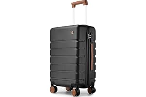 Hulsin Carry on Luggage Suitcase, 22x14x9 Airline Approved 20 Inch Hardside Carry-on Luggage with Spinner Wheels, Hard Shell Luggage with TSA Lock, Hard Case Small Travel Suitcase (Black, 20-Inch)