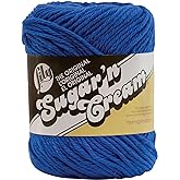 Lily Sugar 'N Cream The Original Solid Yarn, 2.5oz, Medium 4 Gauge, 100% Cotton - Blue - Machine Wash &amp; Dry