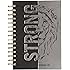 Christian Art Gifts Journal w/Scripture Strong Lion Joshua 1:9, Black and Gray 192 Ruled Pages, Large Hardcover Notebook, Wir