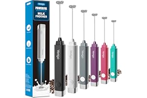 Venigo Handheld Milk Frother, Battery Operated Electric Foam Maker and Mixer for Drinks, Perfect for Bulletproof Coffee, Matcha, Cappuccino, and Hot Chocolate (White)