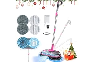 ScrubWiz Cordless Electric Spin Mop with Water Sprayer, Self-Propelled Floor Cleaner for Hardwood & Tile, Quiet Cleaning, Adj