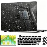 CISSOOK Black Glitter Case for MacBook Pro 13 Inch 2025-2020 Release Model A2338 A2251 A2289 with Touch Bar, Bling Hard Shell Cover Keyboard Skin for MacBook Pro 13 M1 M2 Sparkly