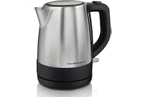 Hamilton Beach Electric Tea Kettle, Water Boiler & Heater, 1 L, Cordless, Auto-Shutoff & Boil-Dry Protection, Stainless Steel (40998)
