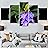 SIGNWIN 5 Panel Canvas Wall Art Purple Arrangement for Home Decorations Ready to Hang - 60"x32"x5 Panels