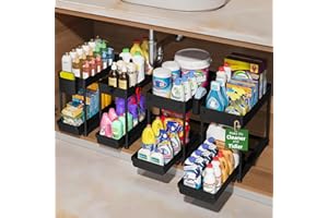 Sevenblue 4 Pack Under Sink Organizer and Storage,Bathroom Organizers, Multi-Use Under Sink Organizer for Bathroom and Kitche