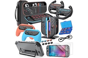 Switch 2 Accessories Bundle for Nintendo Switch 2 (2025), Switch 2 Case bundle Kits: MENEEA Carrying Case, Switch 2 Charger D