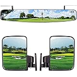 10L0L Newest Golf Cart Mirrors Folding Side Mirror and Rear View Mirror Universal for Club Car EZGO Yamaha, 16.5" Extra Wide 