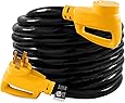 Camco 30' PowerGrip Heavy-Duty Outdoor 50-Amp Extension Cord for RV and Auto | Allows for Additional Length to Reach Distant Power Outlets | Built to Last (55195)