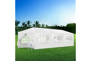 EPOFIT 2025 Upgraded 10x30 Party Tent, Outdoor White Tents for Parties, Wedding, Event, Birthday, Large Canopy Tents with 8 Sidewalls, Big Gazebo Tent for Backyard and Garden