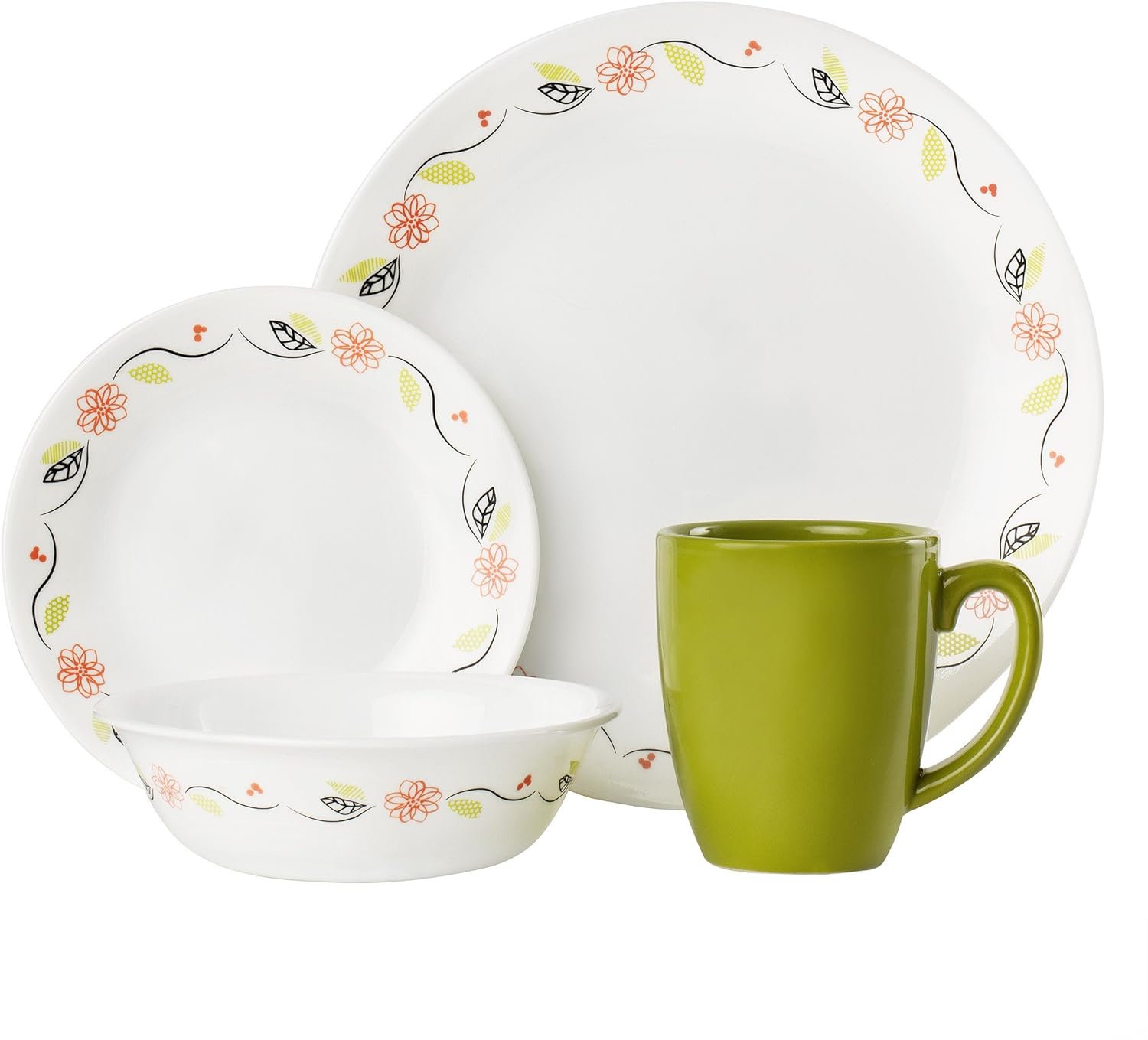 Corelle Tangerine Garden Chip & Break Resistant 16pc Dinner Set