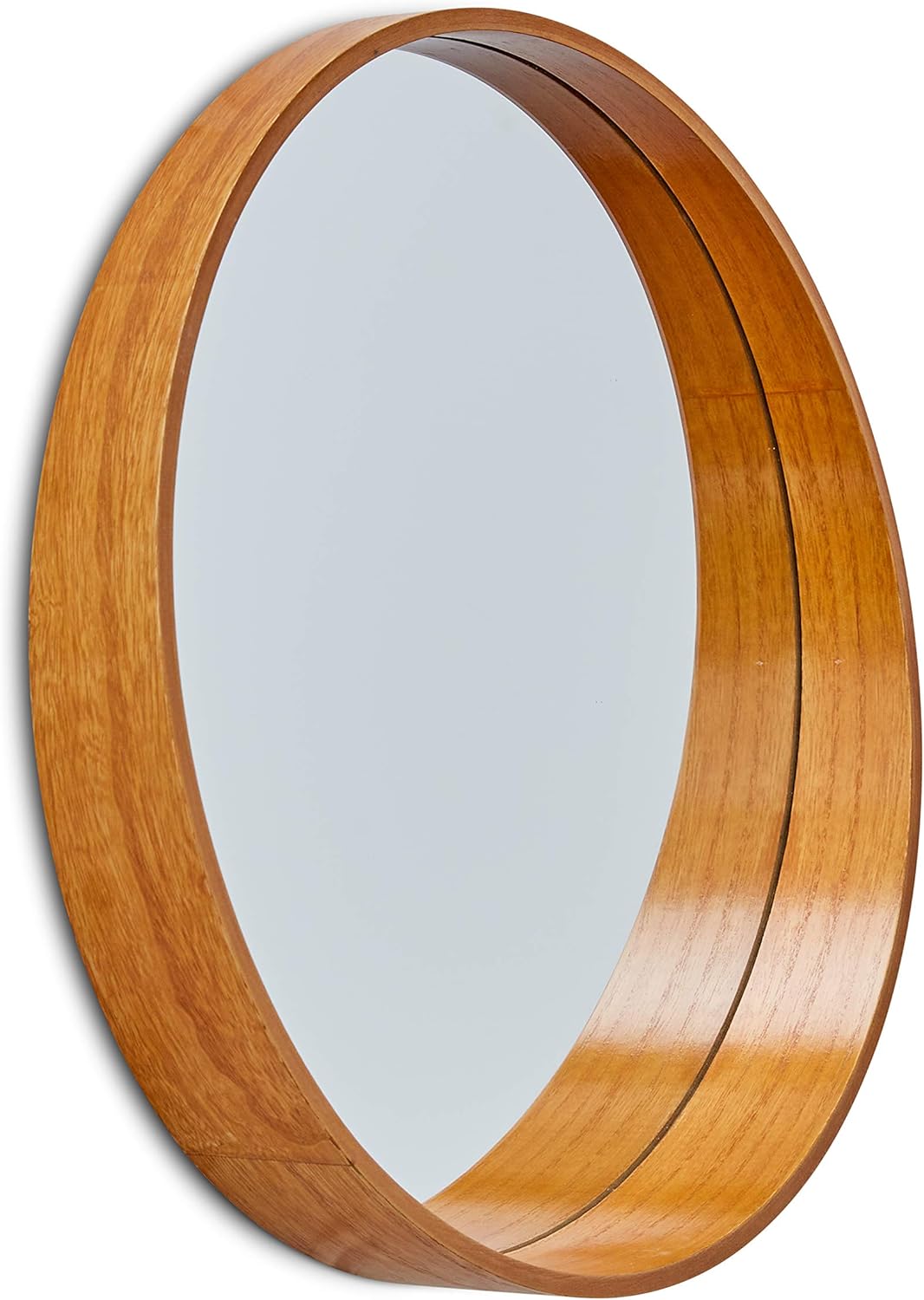 A Rated Trading Round Bamboo Mirror - 20 Inches - Vanity Bathroom Mirror - Large Circle Wall Decoration: Furniture & Decor