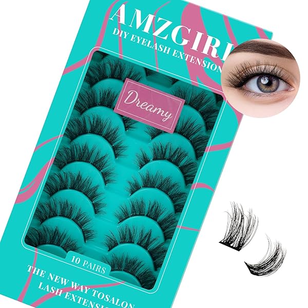 LASH CLUSTERS 10 PAIRS EYELASH CLUSTERS WISPY AMZGIRL...