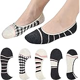 RYI 5-Pack No Show Socks for Women Size 6-9 Ankle Invisible Non-slip Athletic Socks
