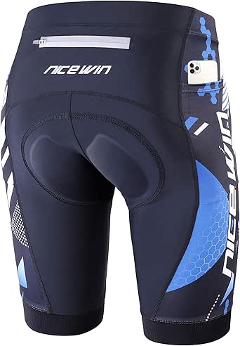 NICEWIN - Mallas de ciclismo para hombre, acolchadas 3D de secado