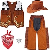 SIZGAROOT Cowboy Costume Kids Boys Toddler Cowboy Costume with Hat Halloween Party Dress Up