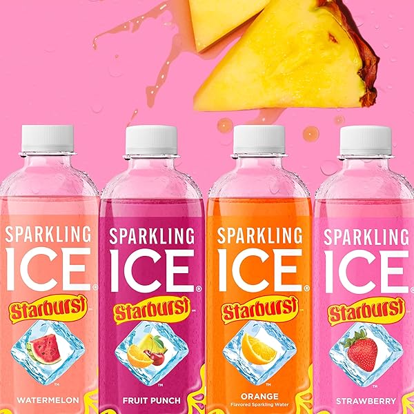 SPARKLING ICE STARBURST FRUIT PUNCH, ZERO SUGAR FLAVORED SPARKLING WATER, WITH VITAMINS AND ANTIOXIDANTS, LOW CALORIE BEVERAGE, 17 FL OZ BOTTLES (PACK OF 12)