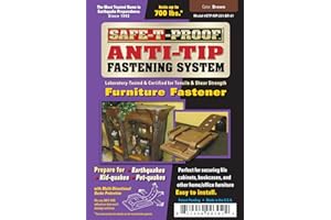 Safe-T-Proof Anti-Tip Fastening System Furniture Fastener, Brown