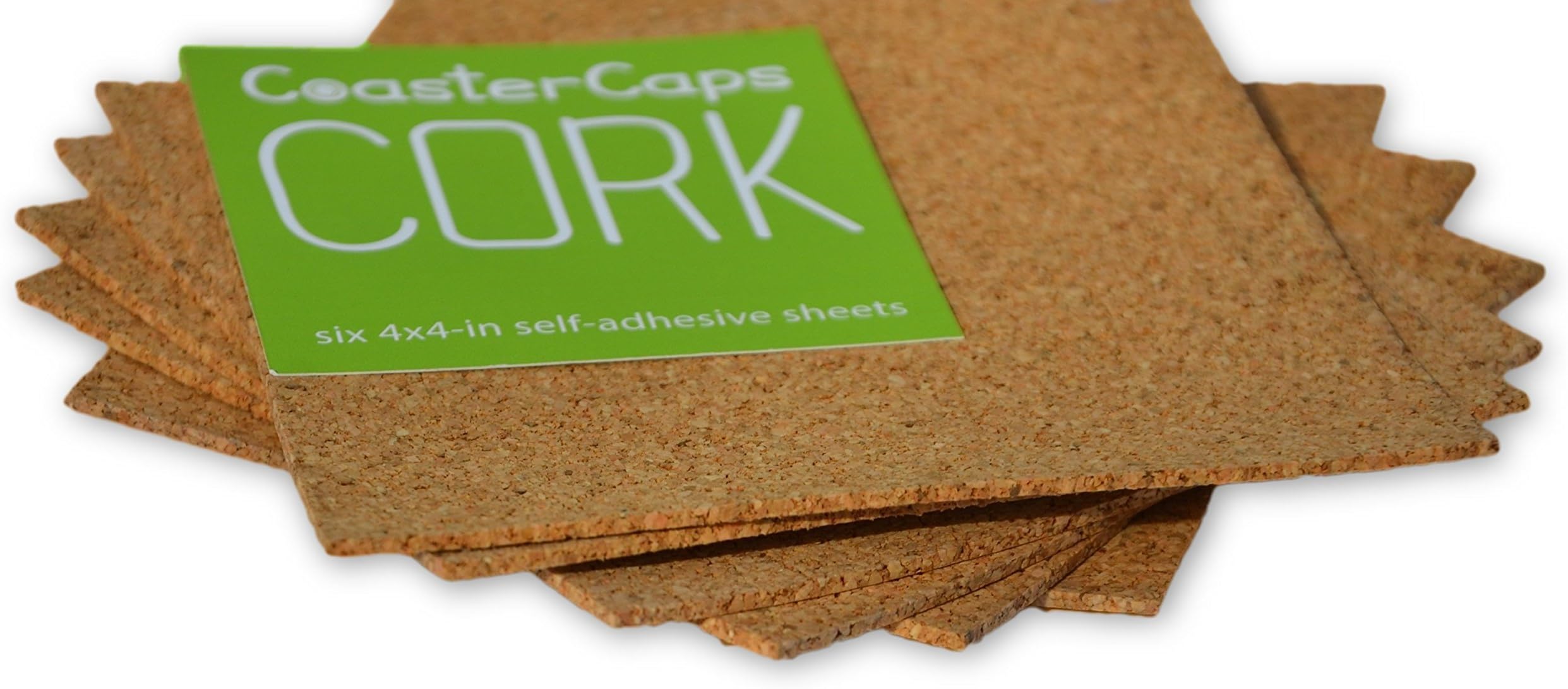4"x4" Self-Adhesive Cork Sheets (6 Pack) by CoasterCaps