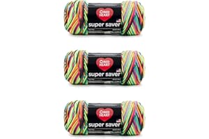 Red Heart Super Saver Yarn, 3 Pack, Blacklight 3 Count